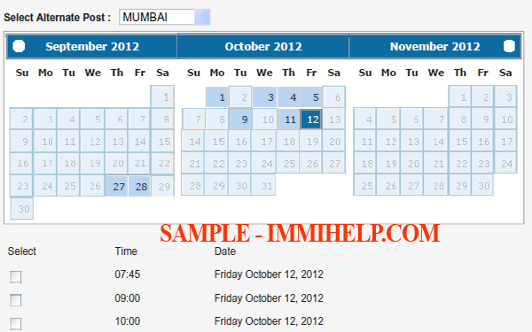Sample available dates