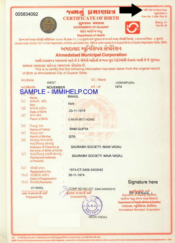 Certified Copy Of Original Document