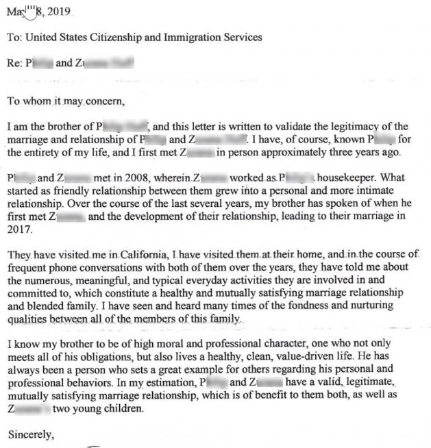Letter Of Recommendation For A Family Member For Immigration from www.immihelp.com