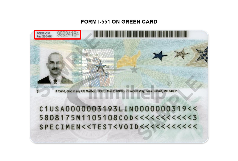 Form I-551 on Green Card