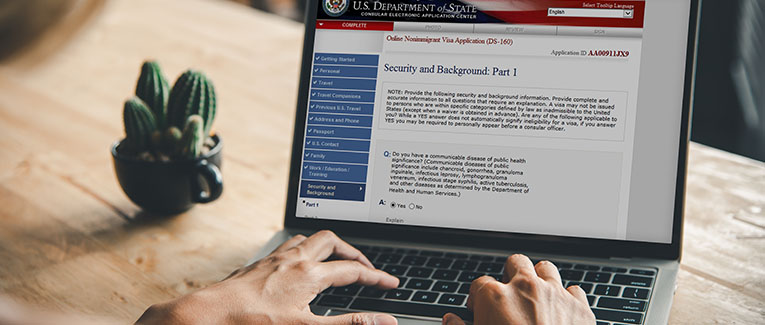 DS-160 Form Guide: Security and Background